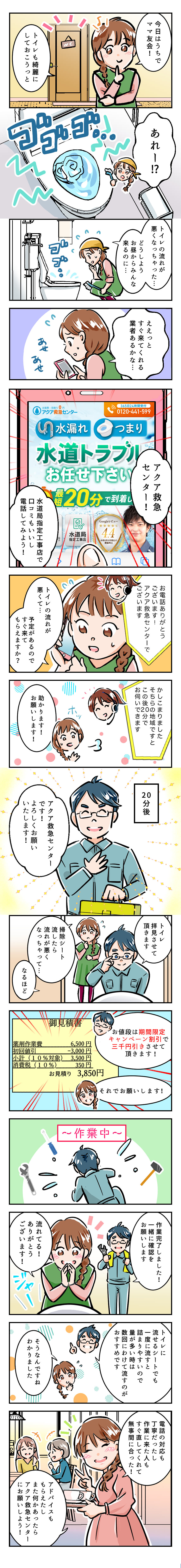 トイレ修理の流れ